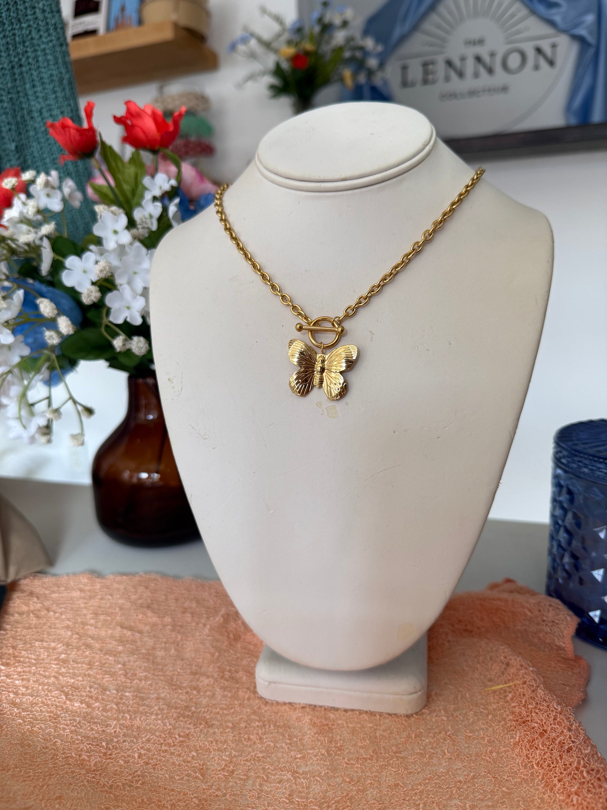 Butterfly Toggle Necklace