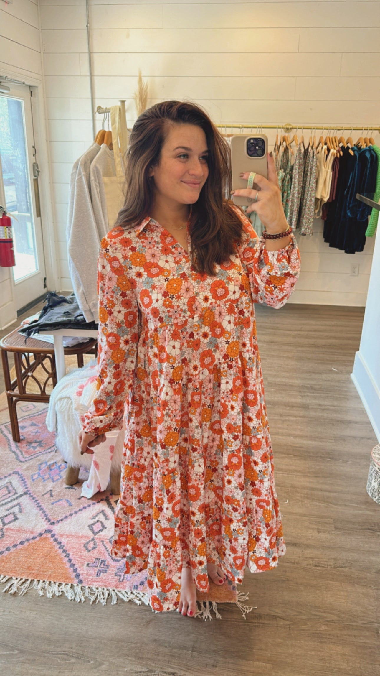 Fall retro floral dress