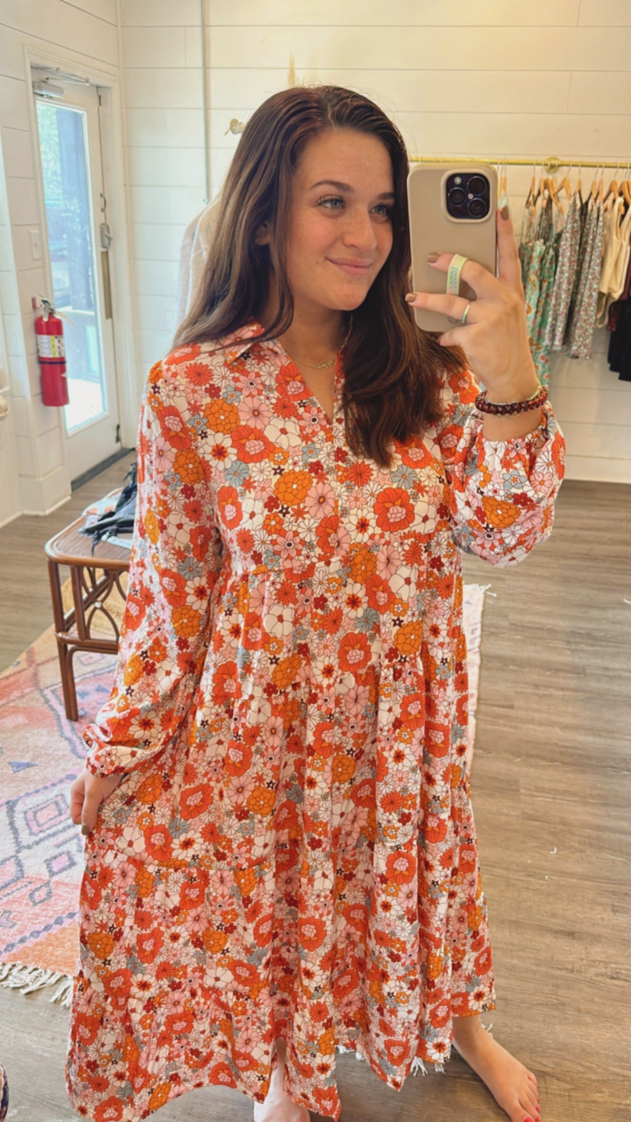 Fall retro floral dress