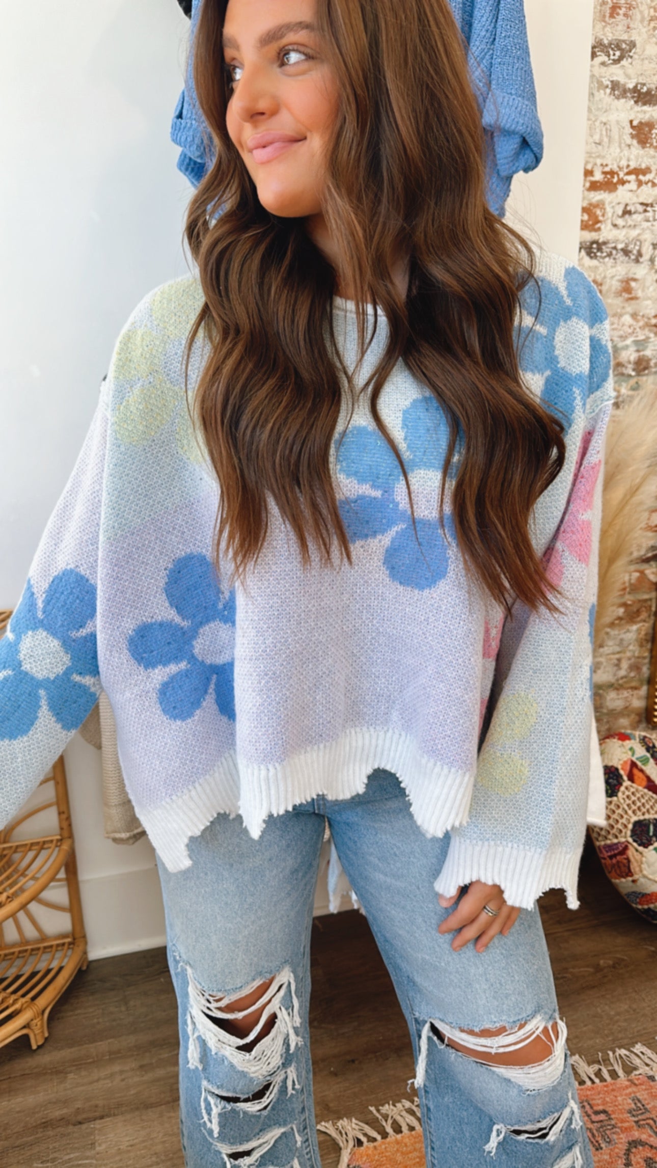 Sparkle flower sweater
