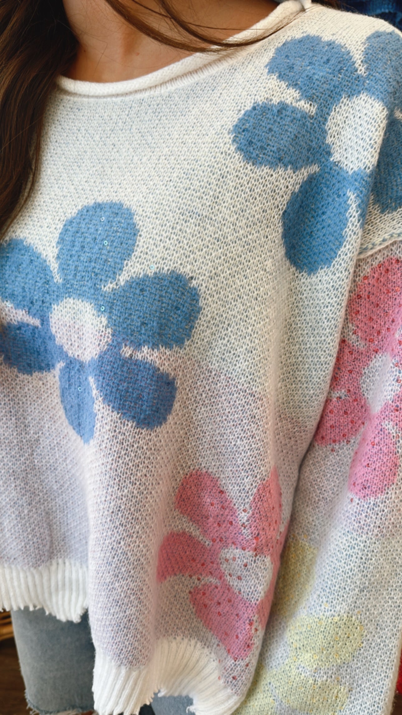 Sparkle flower sweater