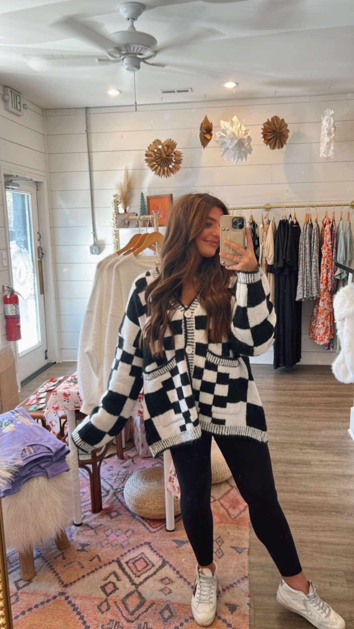 Checkered Cozy Cardigan
