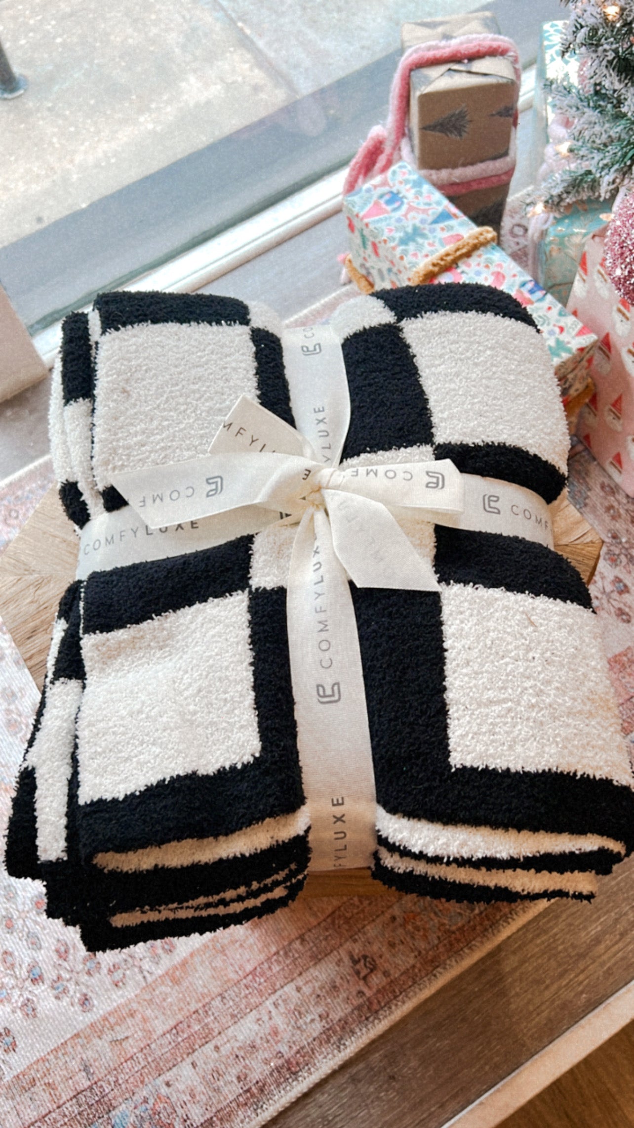 Luxe checkered blanket