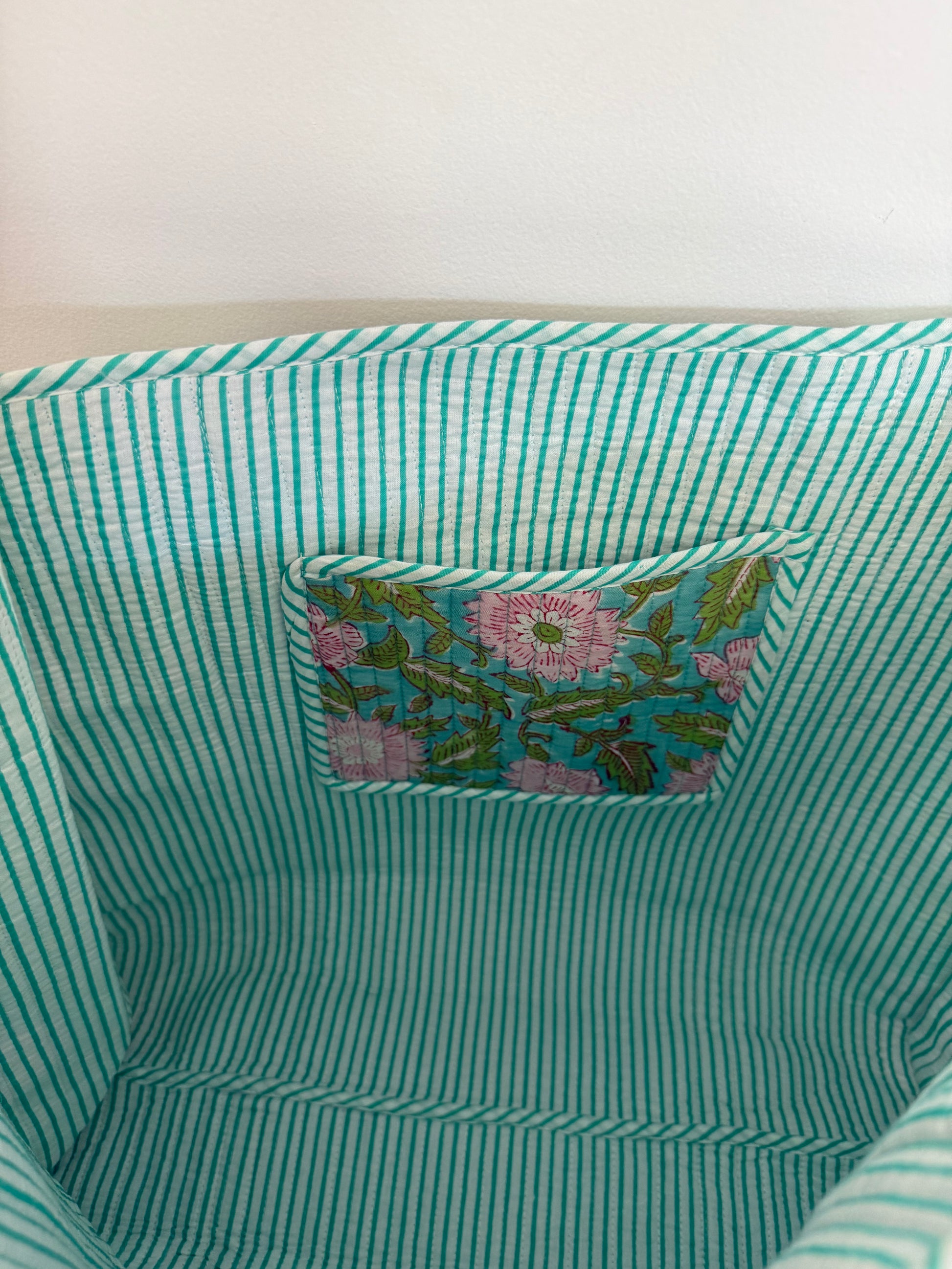 Turquoise Florals Tote
