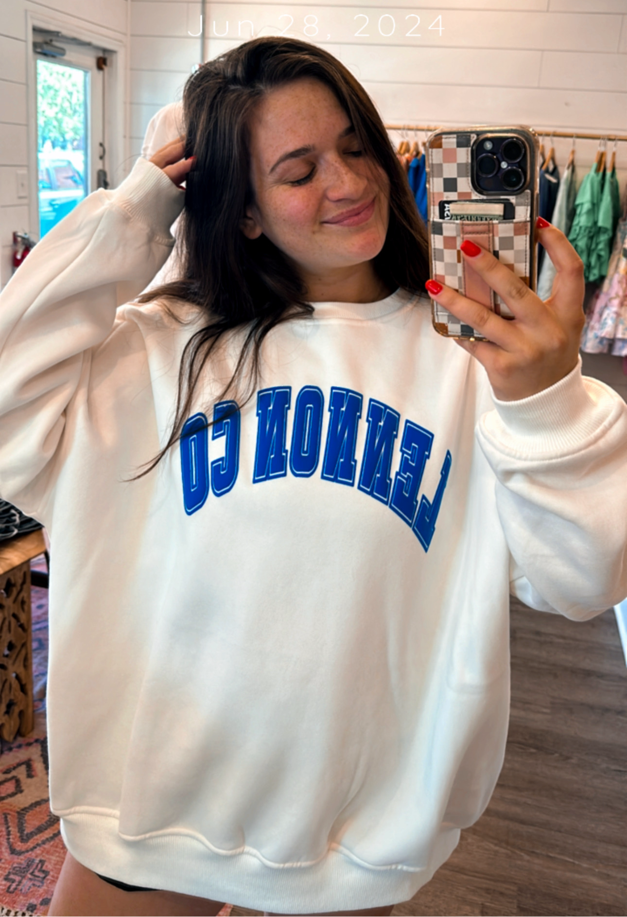 Lennon Co Blanket Sweatshirt - Neon Blue
