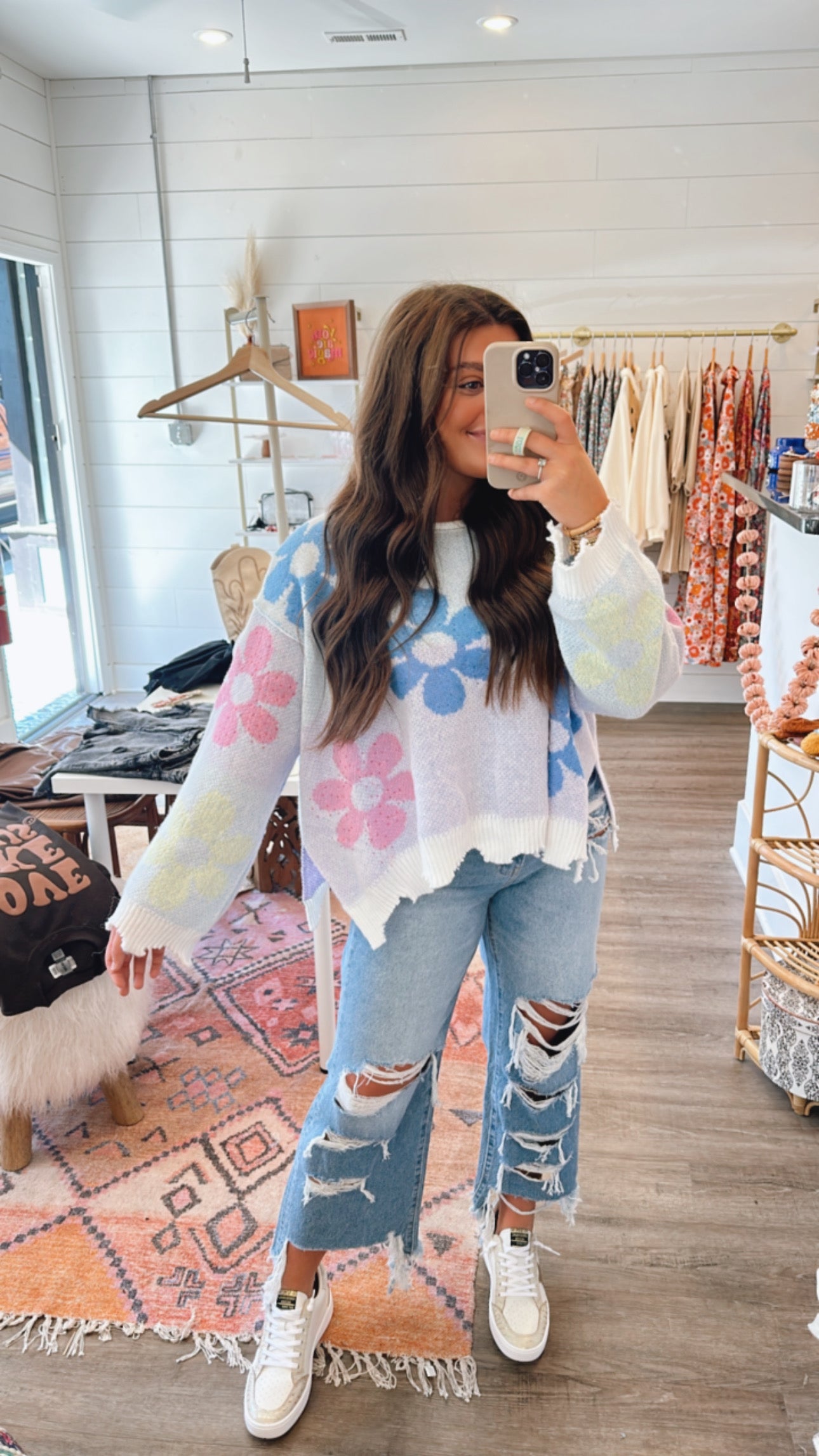 Sparkle flower sweater