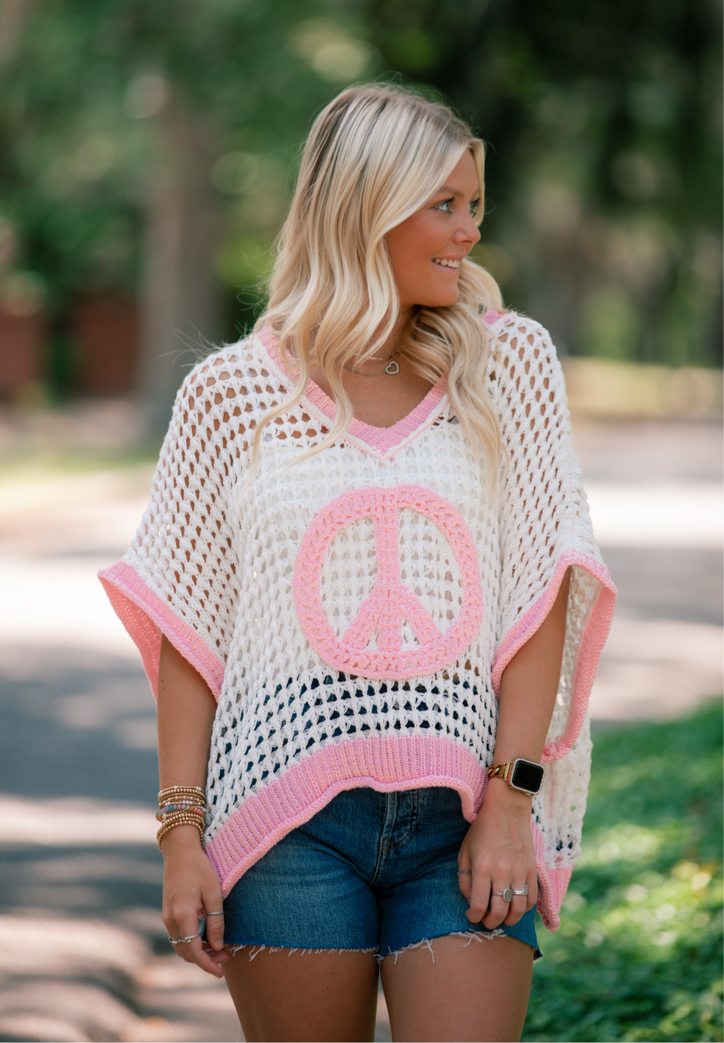Peace Sign Knit Top