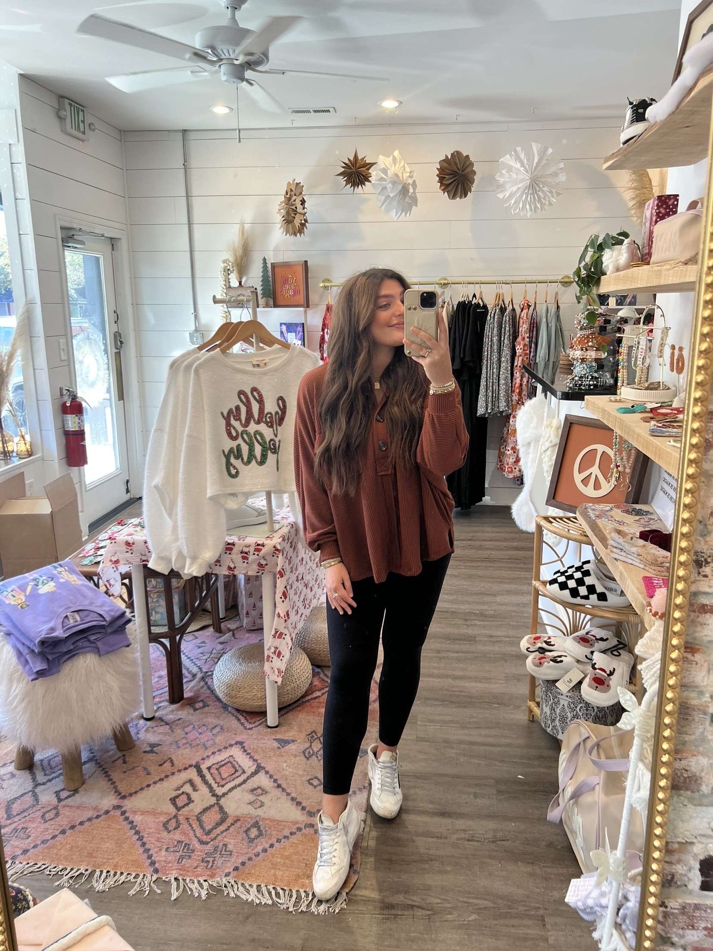 Chocolate Brown Henley Top