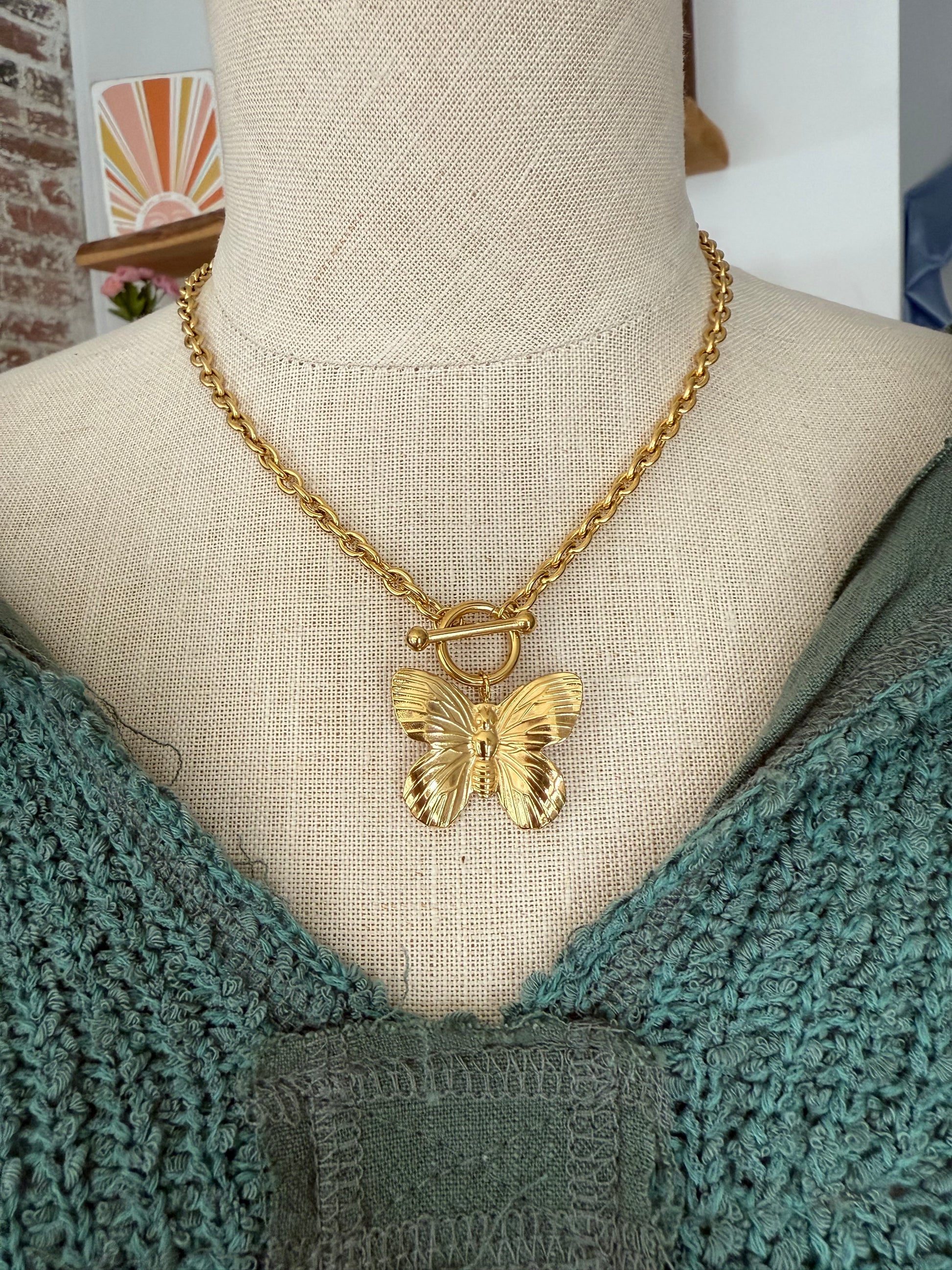 Butterfly Toggle Necklace