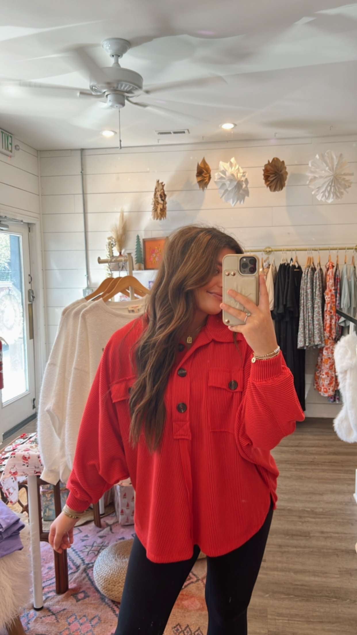 Candy Apple Red Henley Top