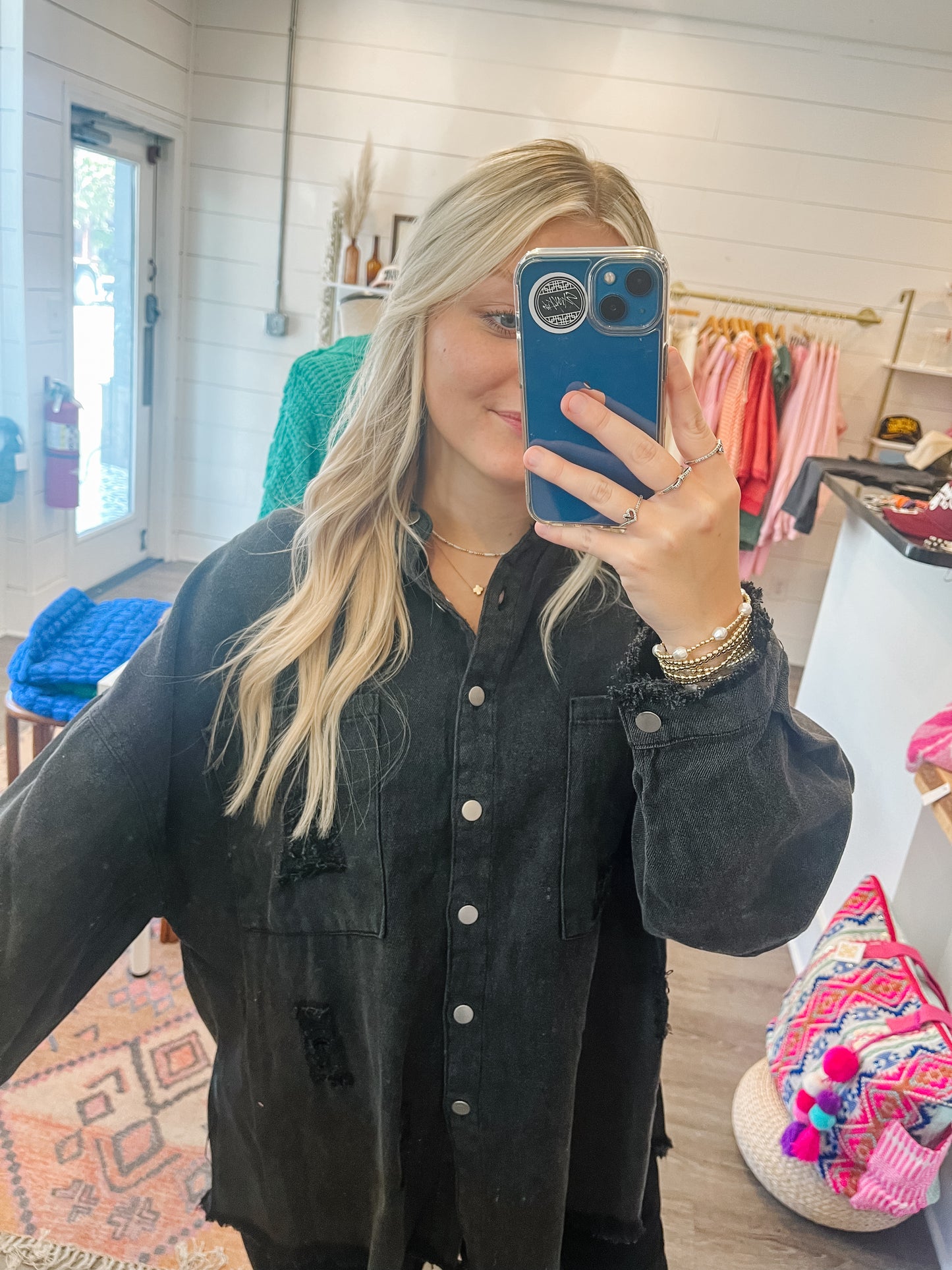 Black Jean Shacket