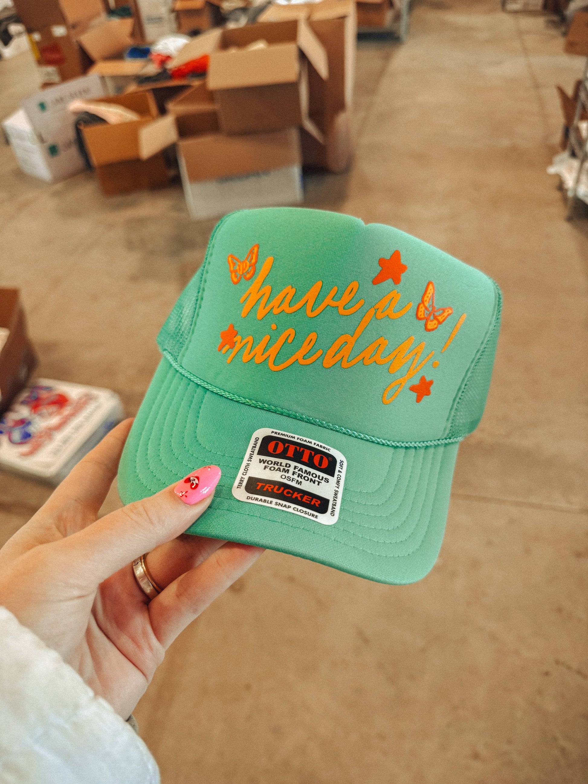 Have a Nice Day! Stars & Butterflies Trucker Hat