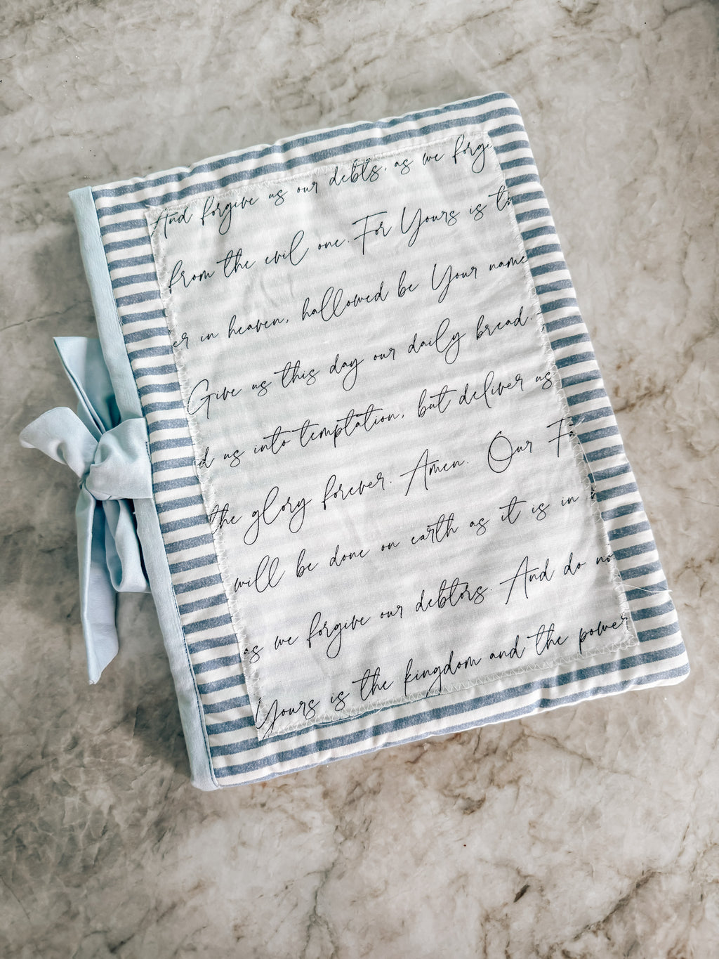 Lord’s Prayer Blue Stripe Bible Cover