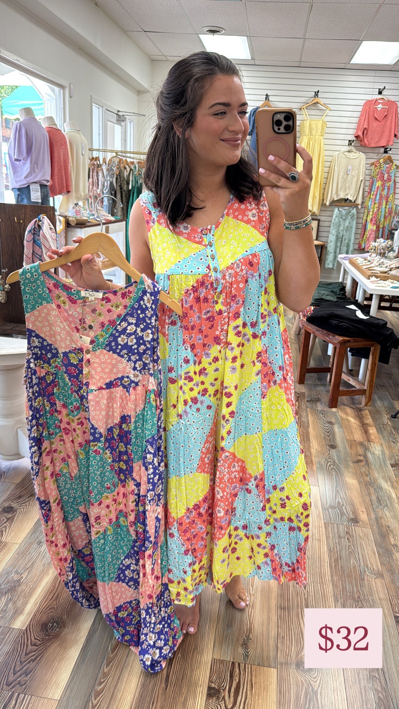 Lime and Coral Patchwork Jumpsuit