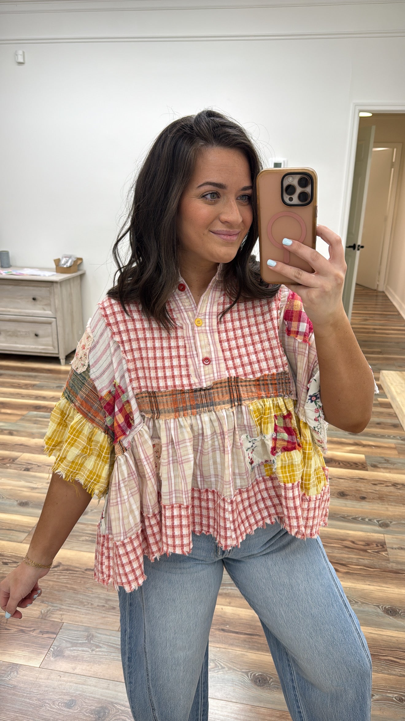 Patchwork Ruffle Top - Oli & Hali