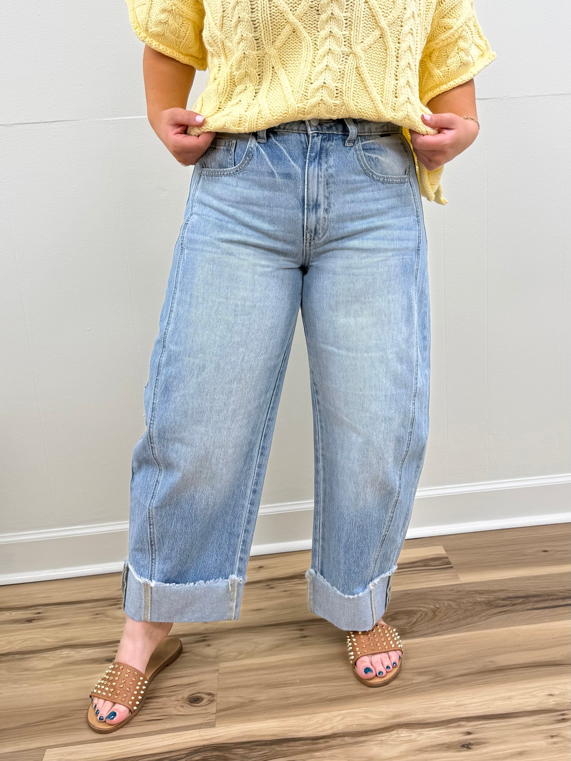 Light Wash Barrel Jeans