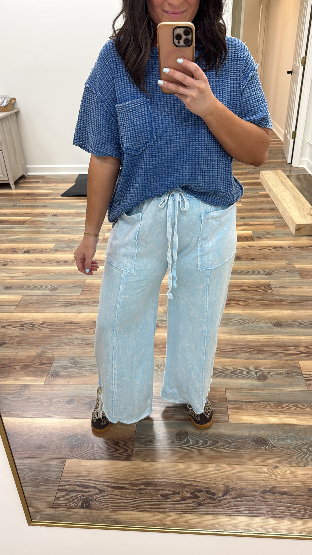 Baby Blue Wide Leg Pants