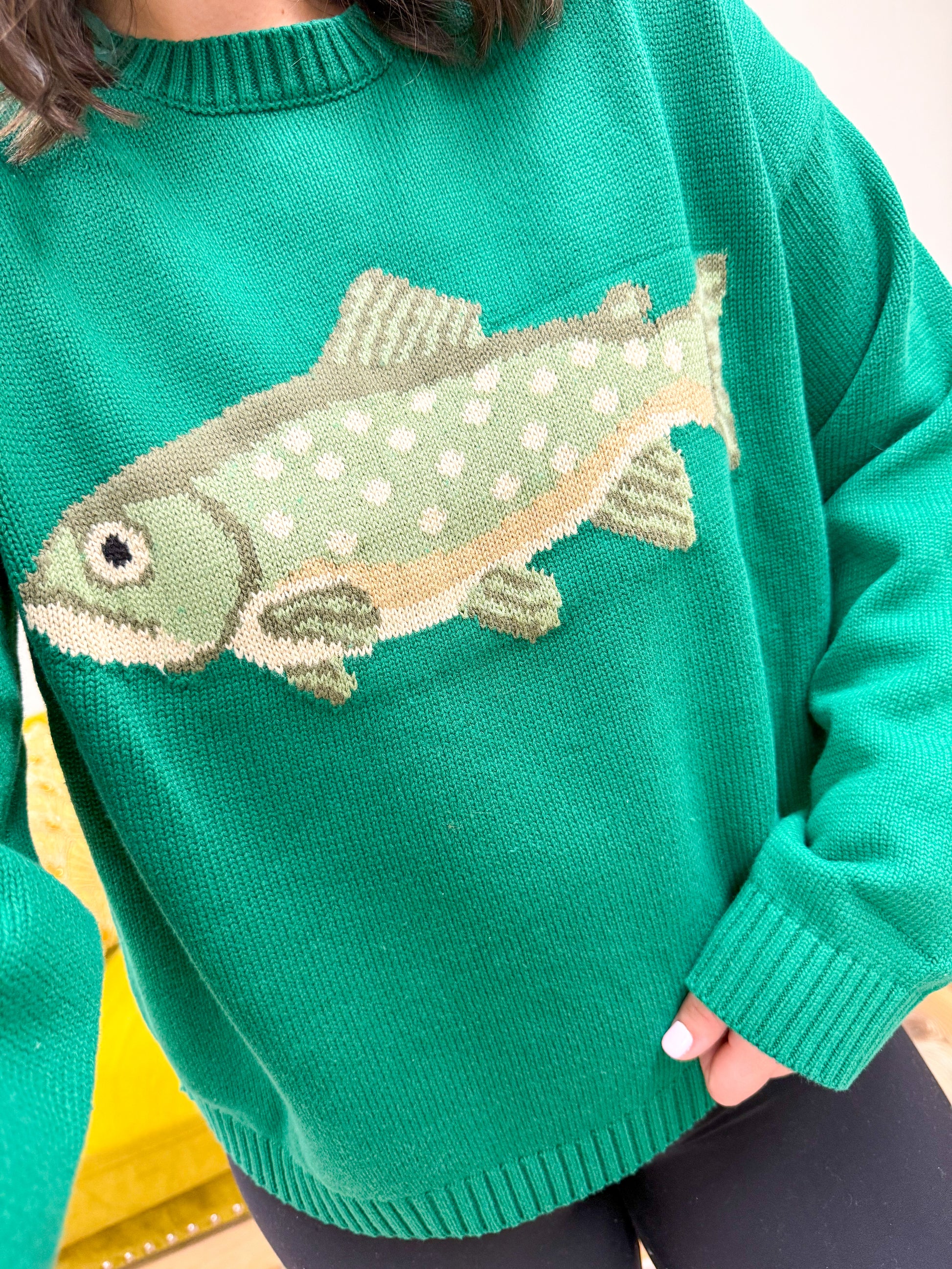 Green Fish Sweater