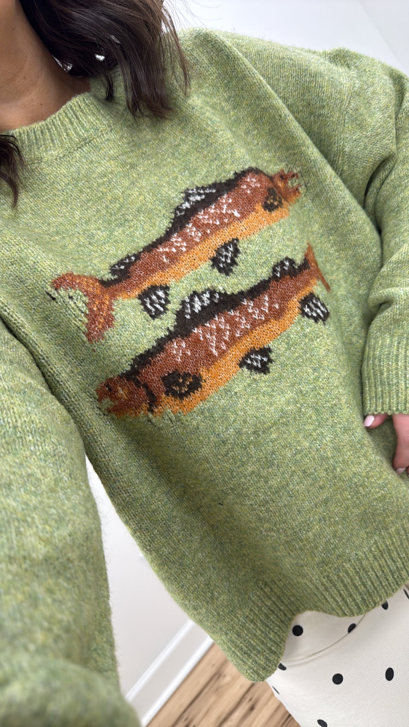 Spring Green Fish Sweater