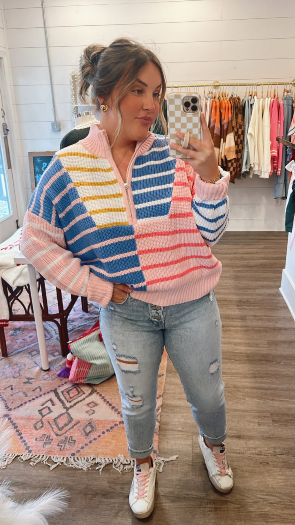 Colorful And Cozy Half Zip