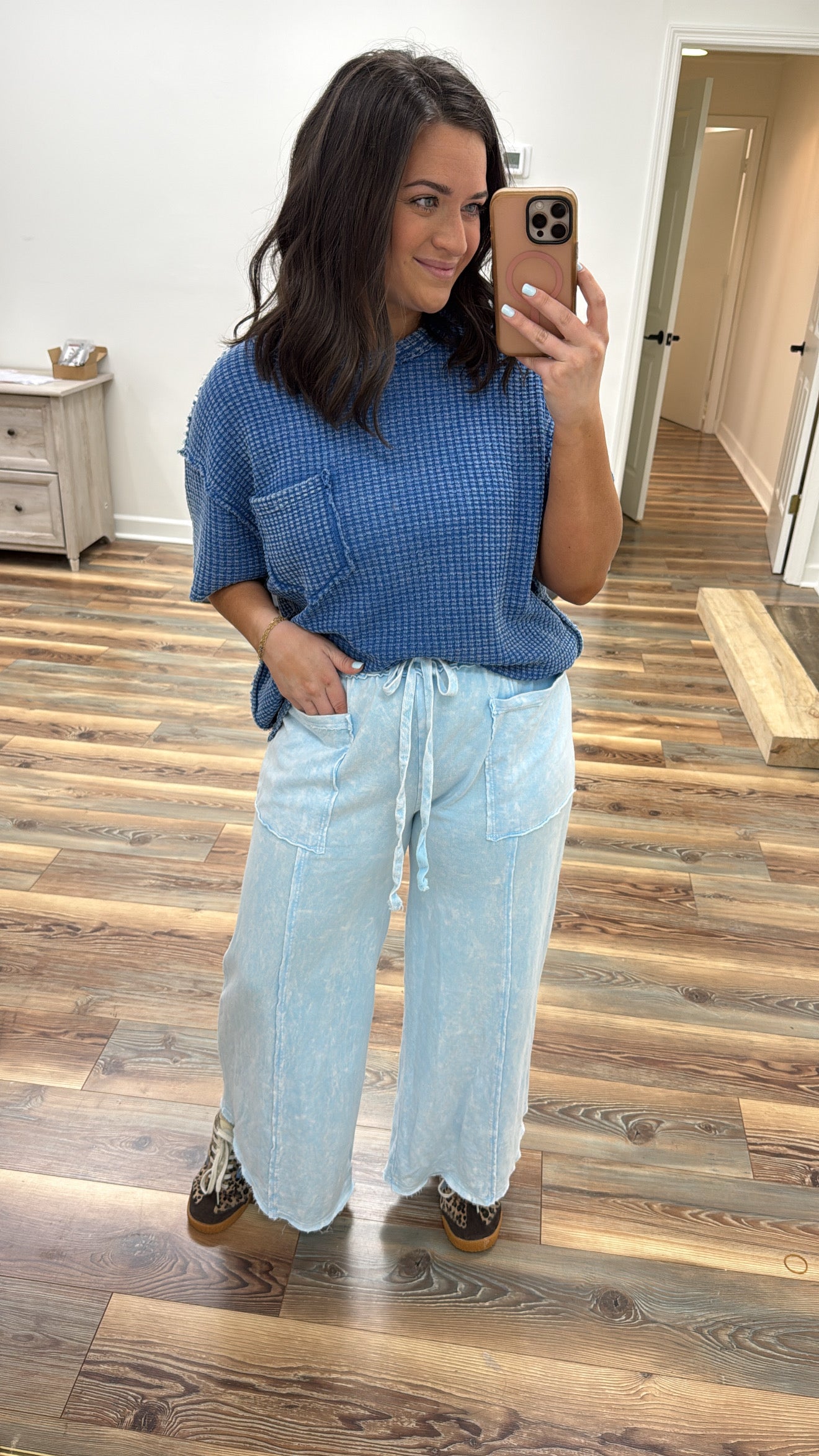Baby Blue Wide Leg Pants