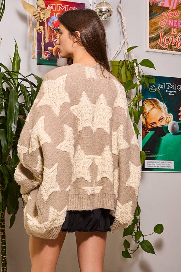 Oversized Star Cardigan