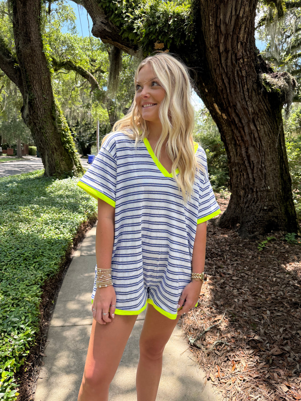 The Cove Stripped Romper