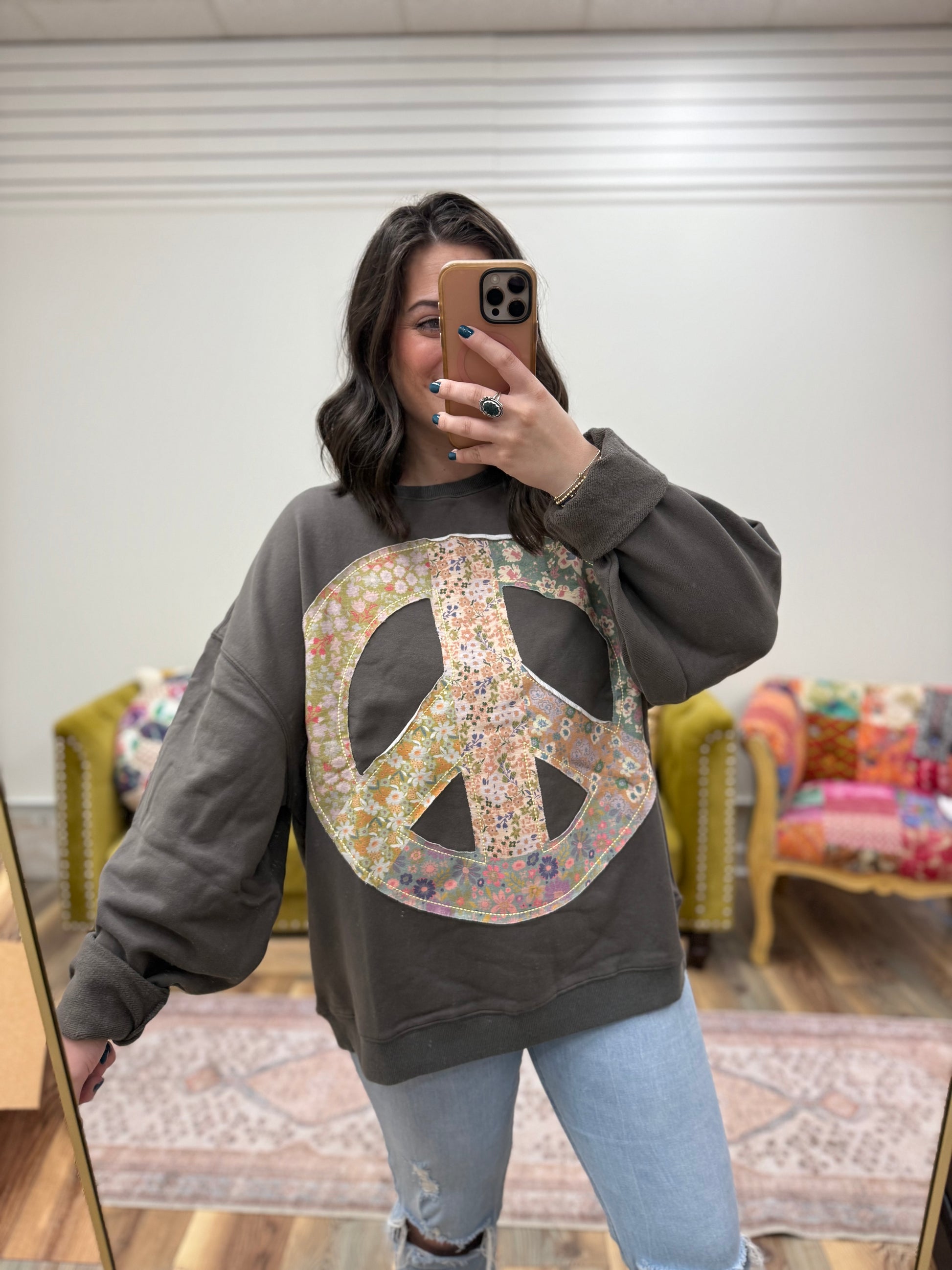 Patchwork Peace Sweatshirt