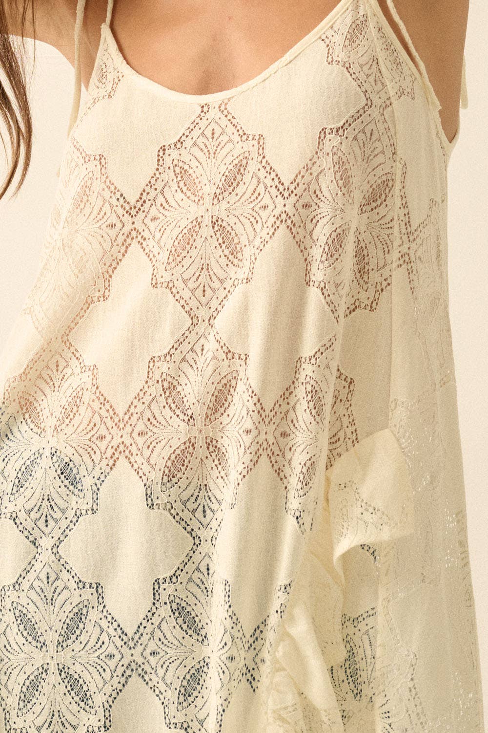 Cream Lace Overlay