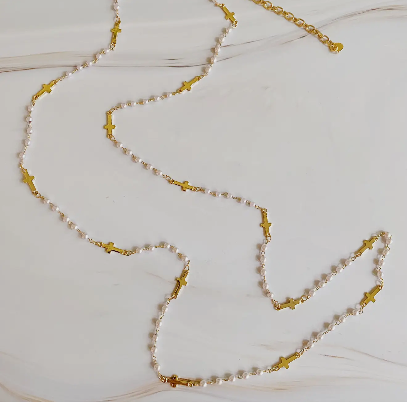 Pearls and Crosses Multiway Necklace