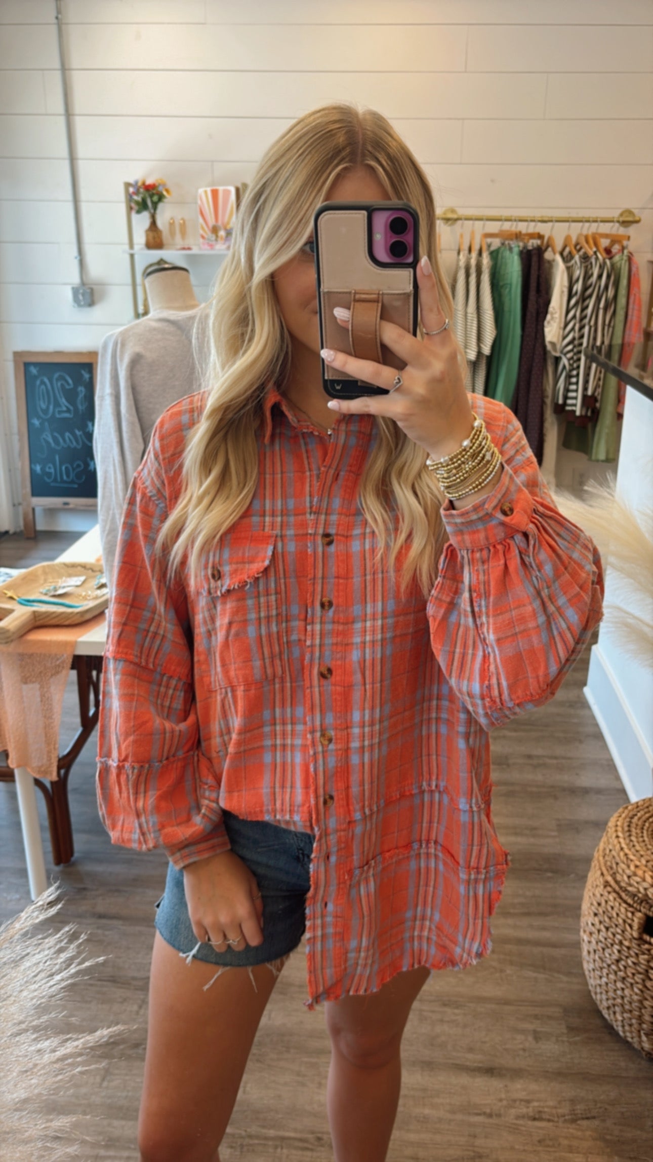 Orange Oversized Flannel