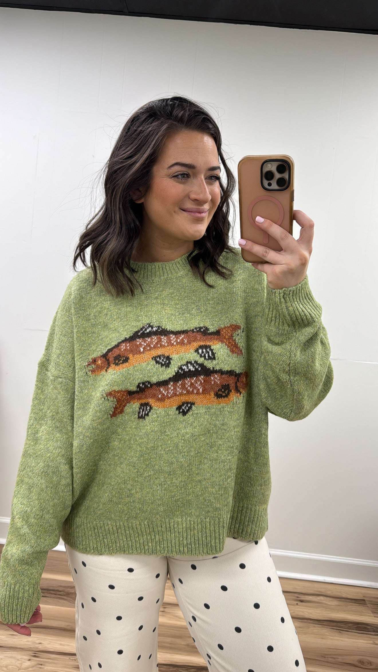 Spring Green Fish Sweater