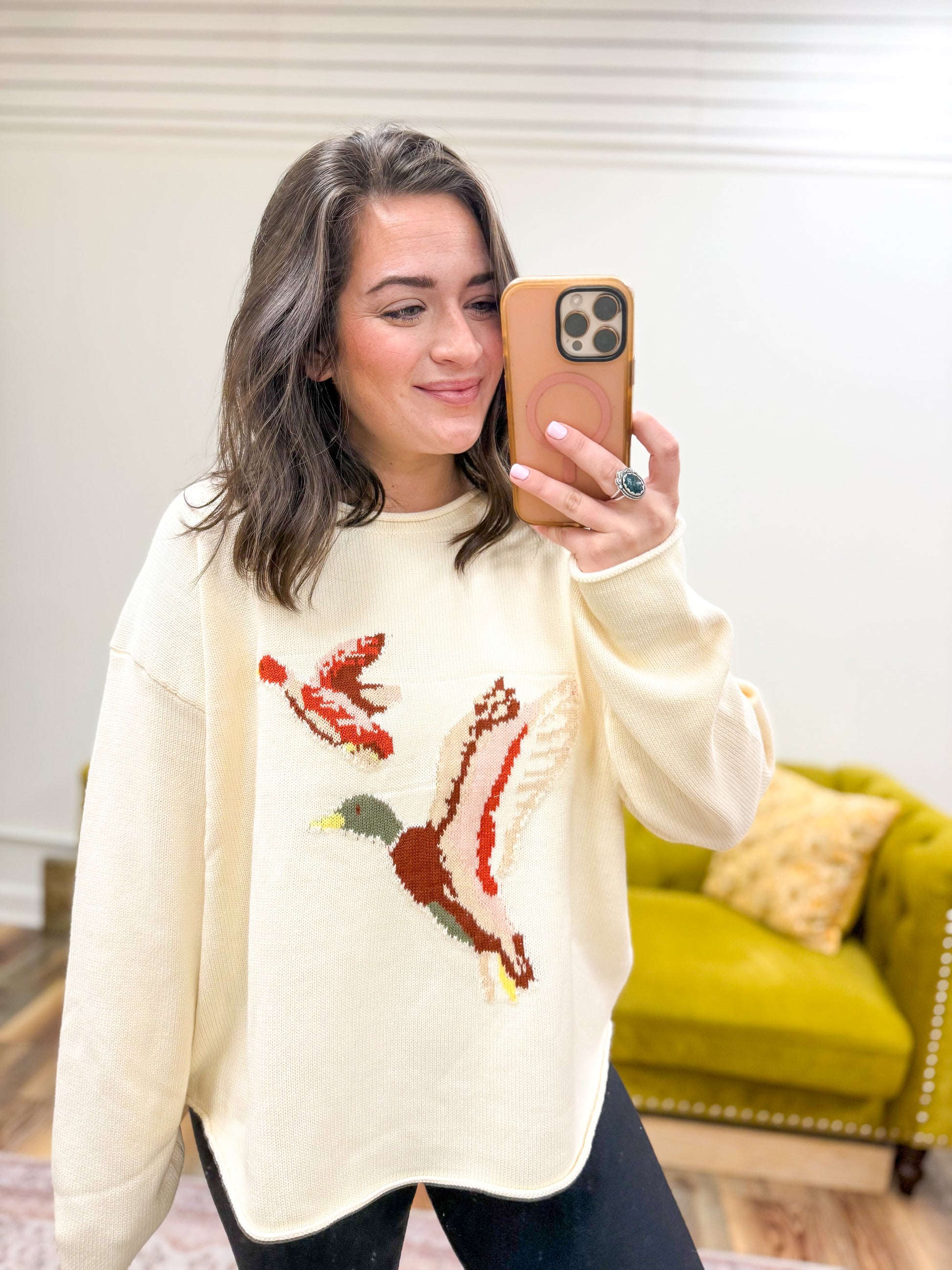 Rolled Hem Mallard Sweater