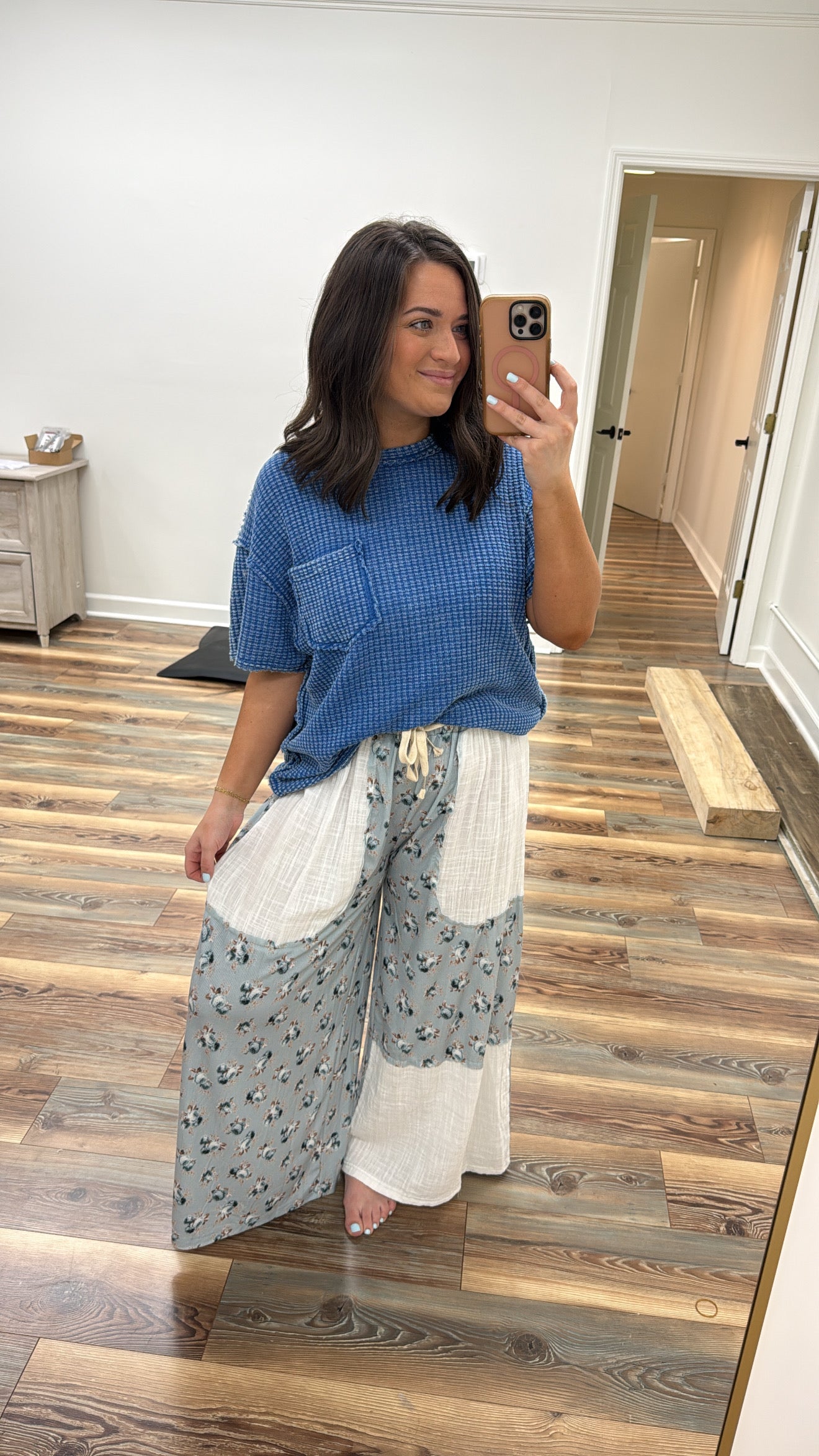 Blue Blossom Flowy Pants