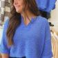 Blue cropped knit