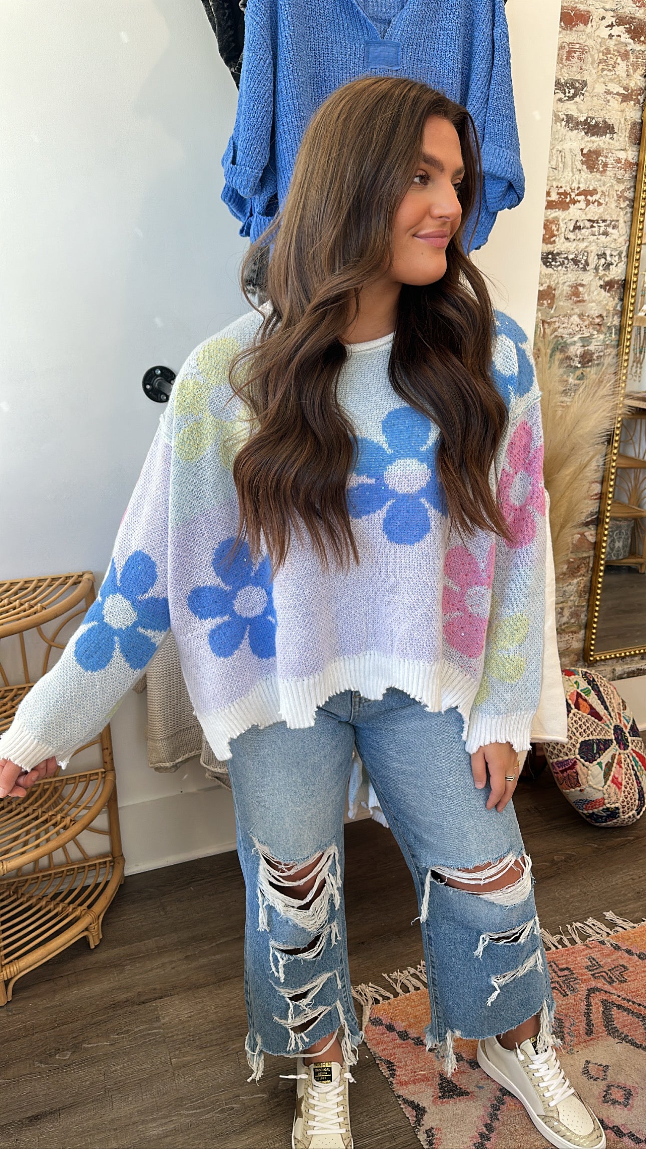Sparkle flower sweater