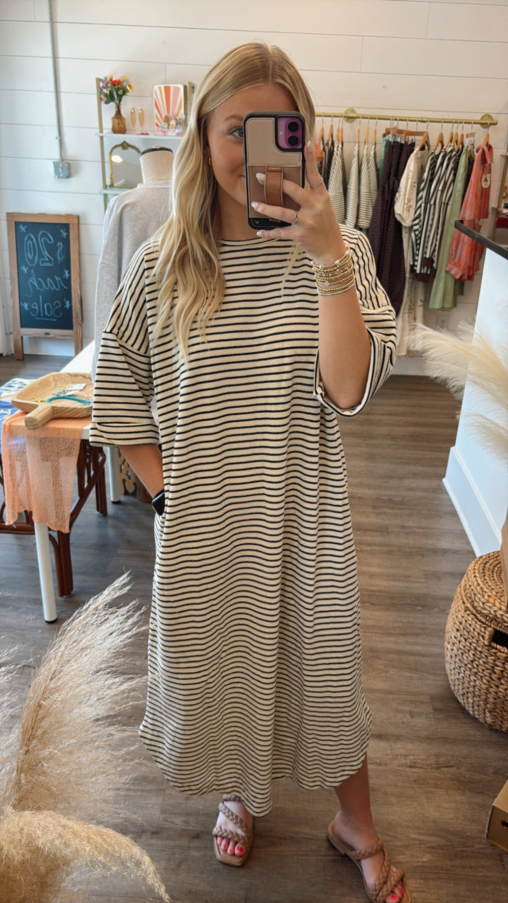 Stripped Black And White Midi