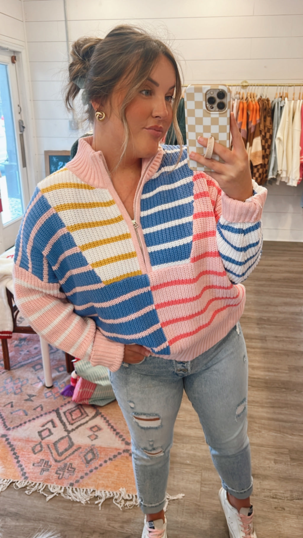 Colorful And Cozy Half Zip