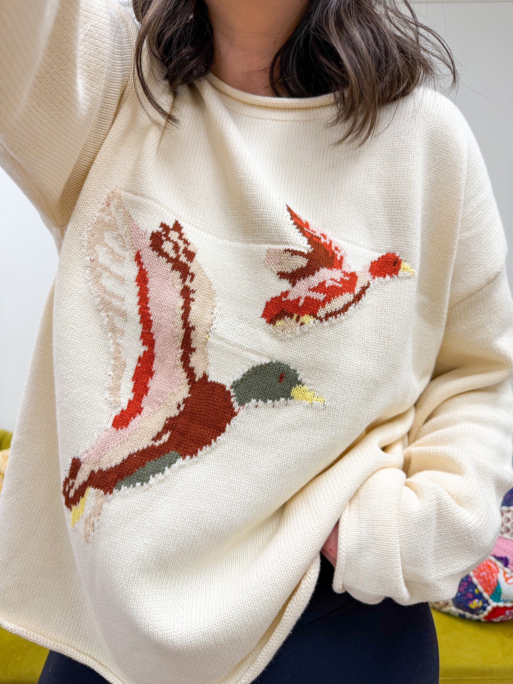 Rolled Hem Mallard Sweater