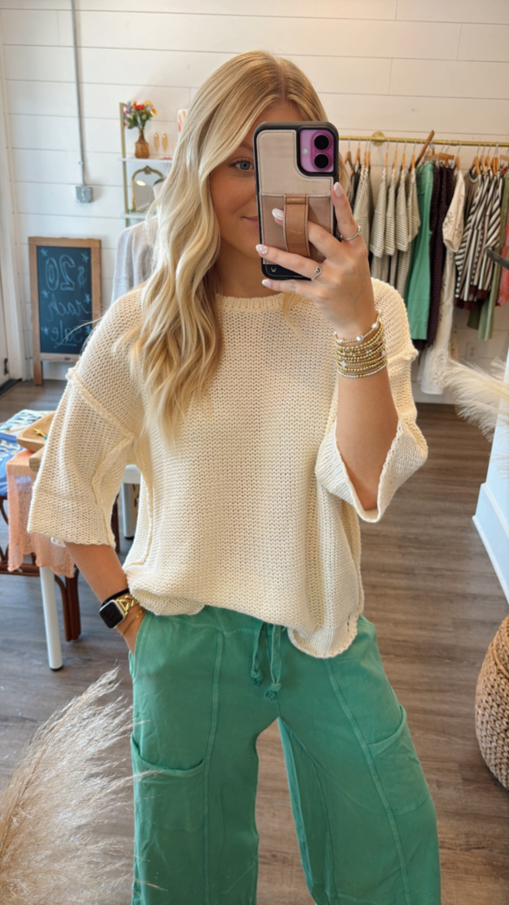 Cream Light Knit Sweater