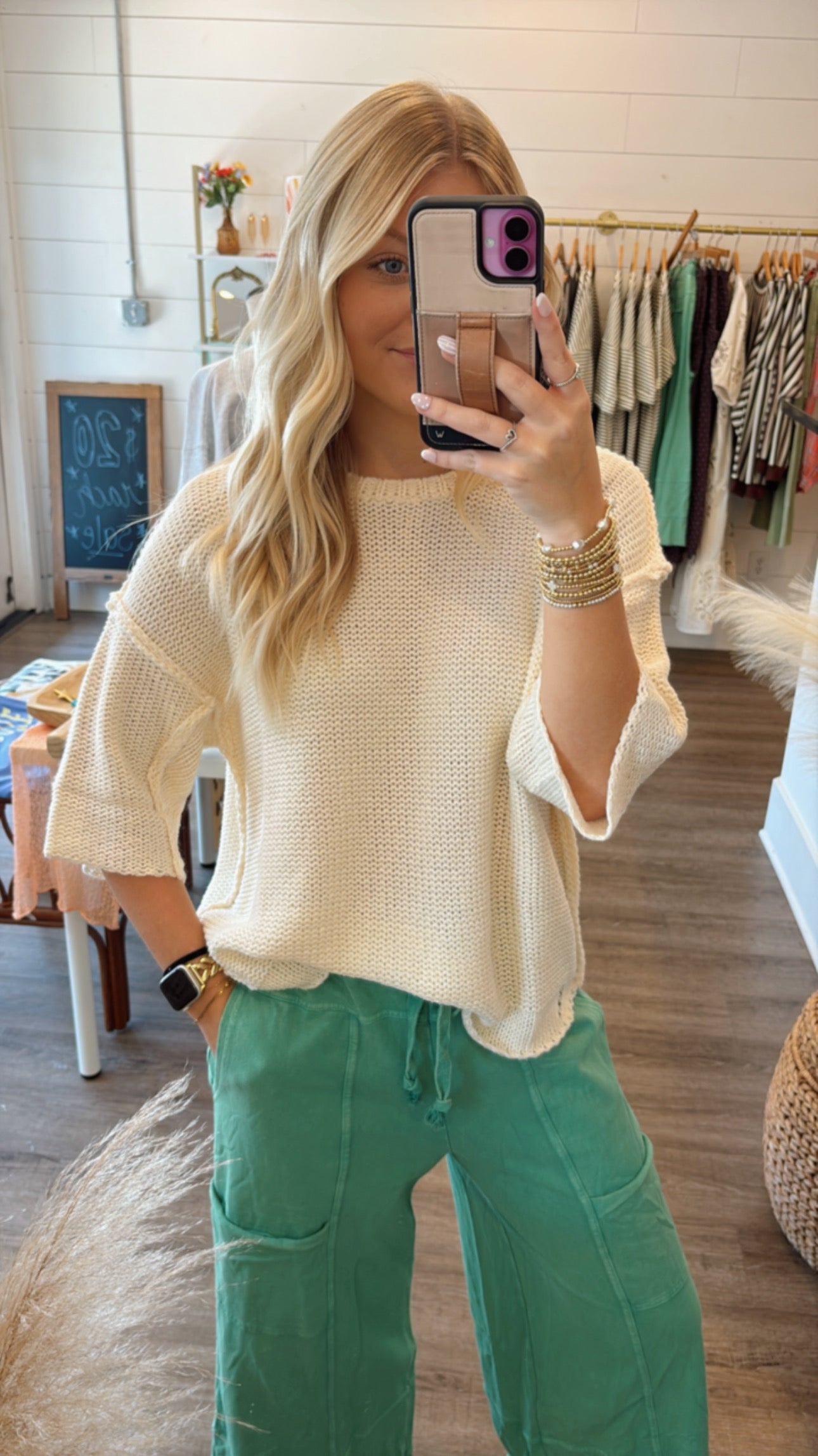 Cream Light Knit Sweater