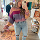 Mauve Multi Cropped Sweater