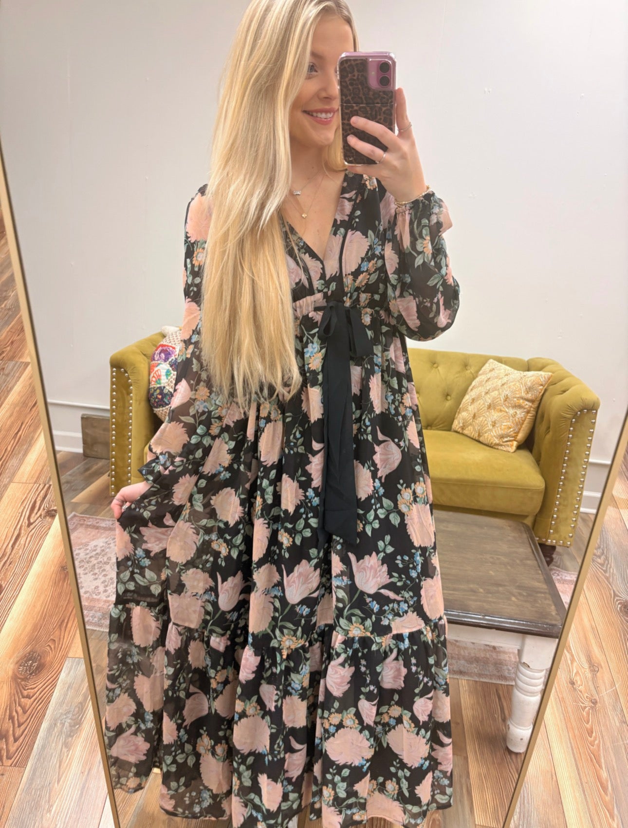 Navy Floral Maxi Dress