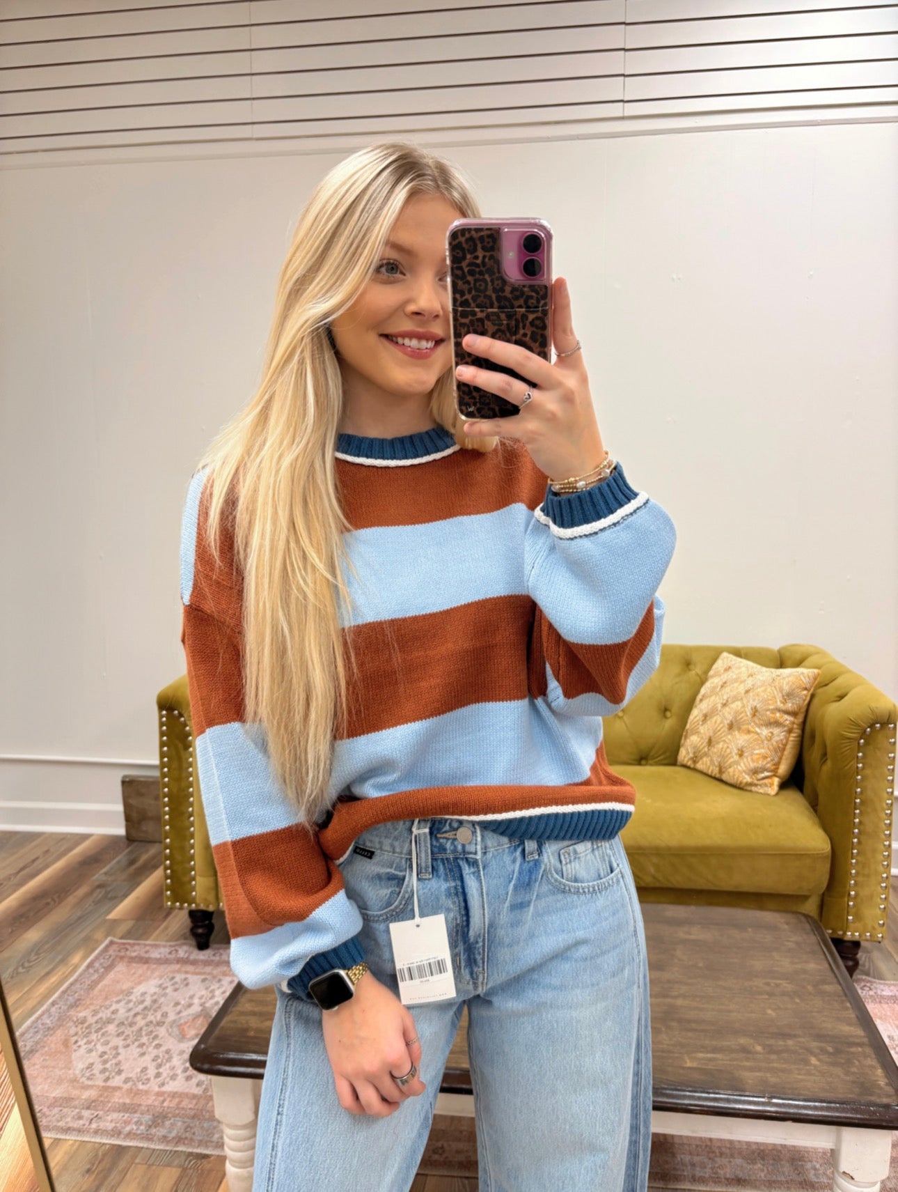 Rusty Blue Striped Sweater