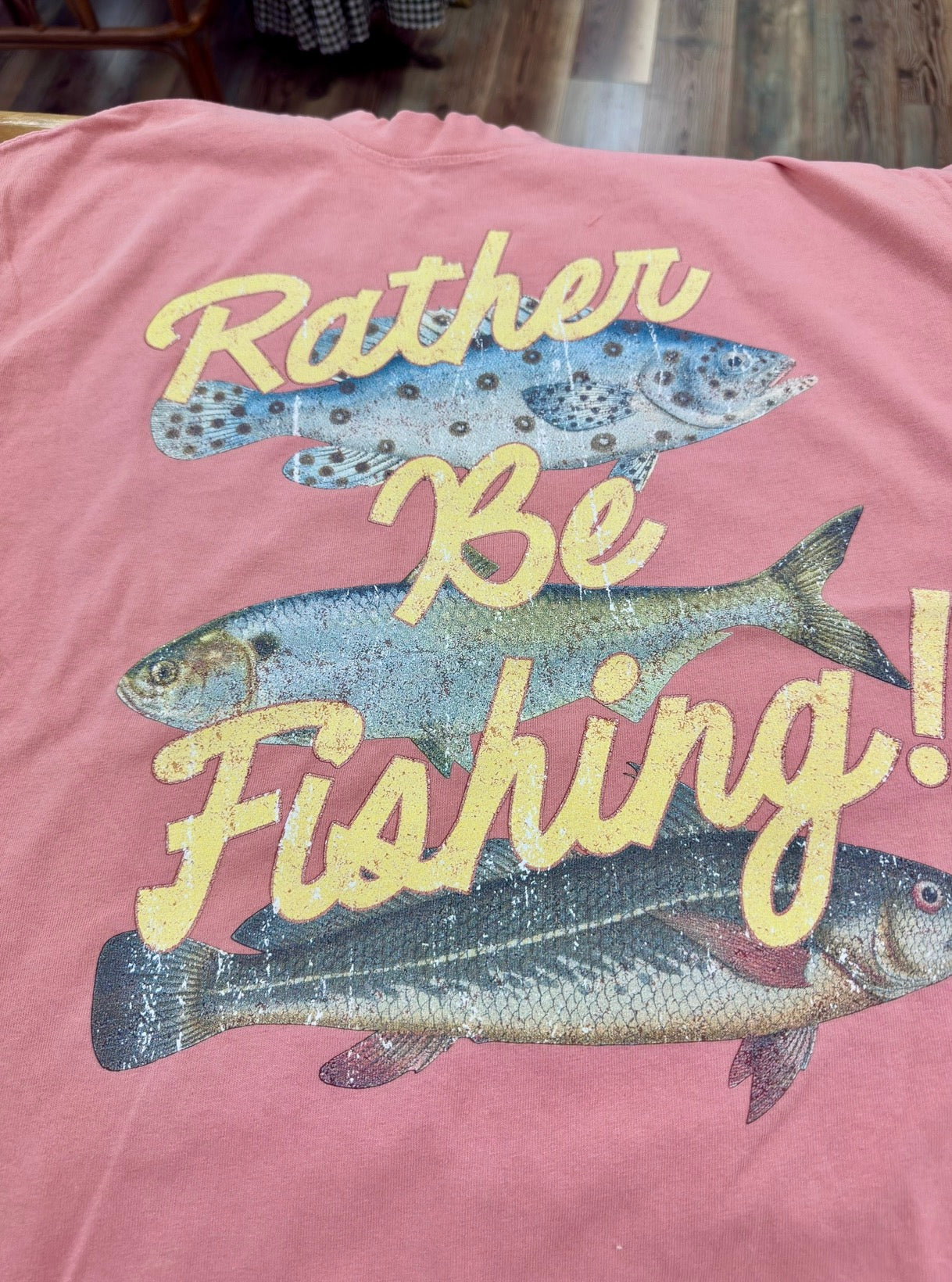 Rather Be Fishing, 3 Fish Boxy Cotton TShirt