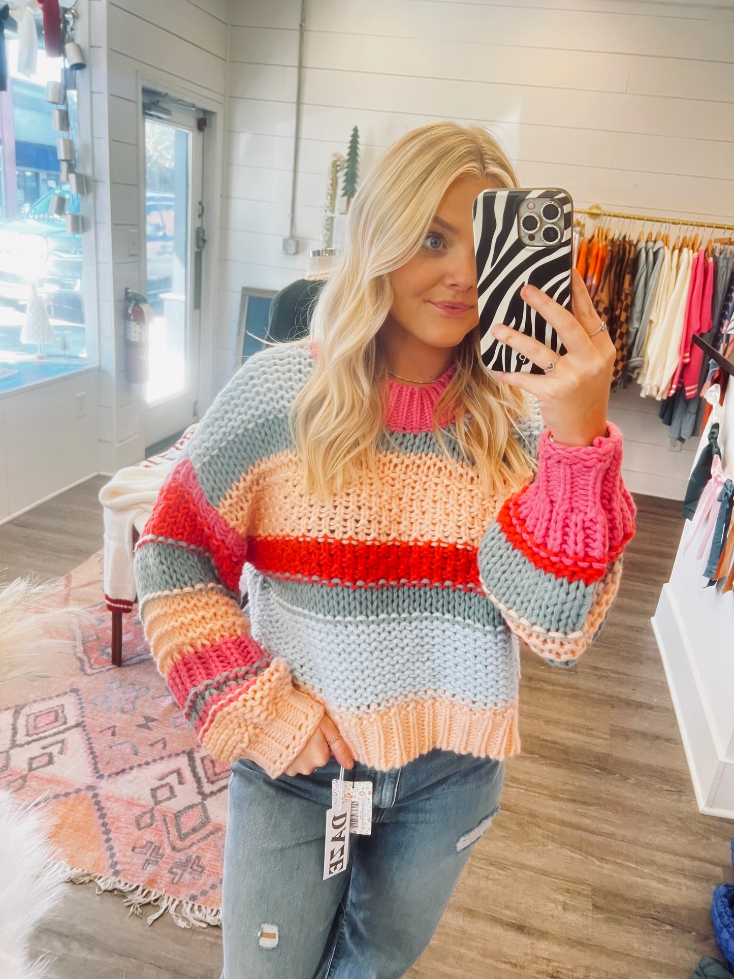 Colorful knit sweater