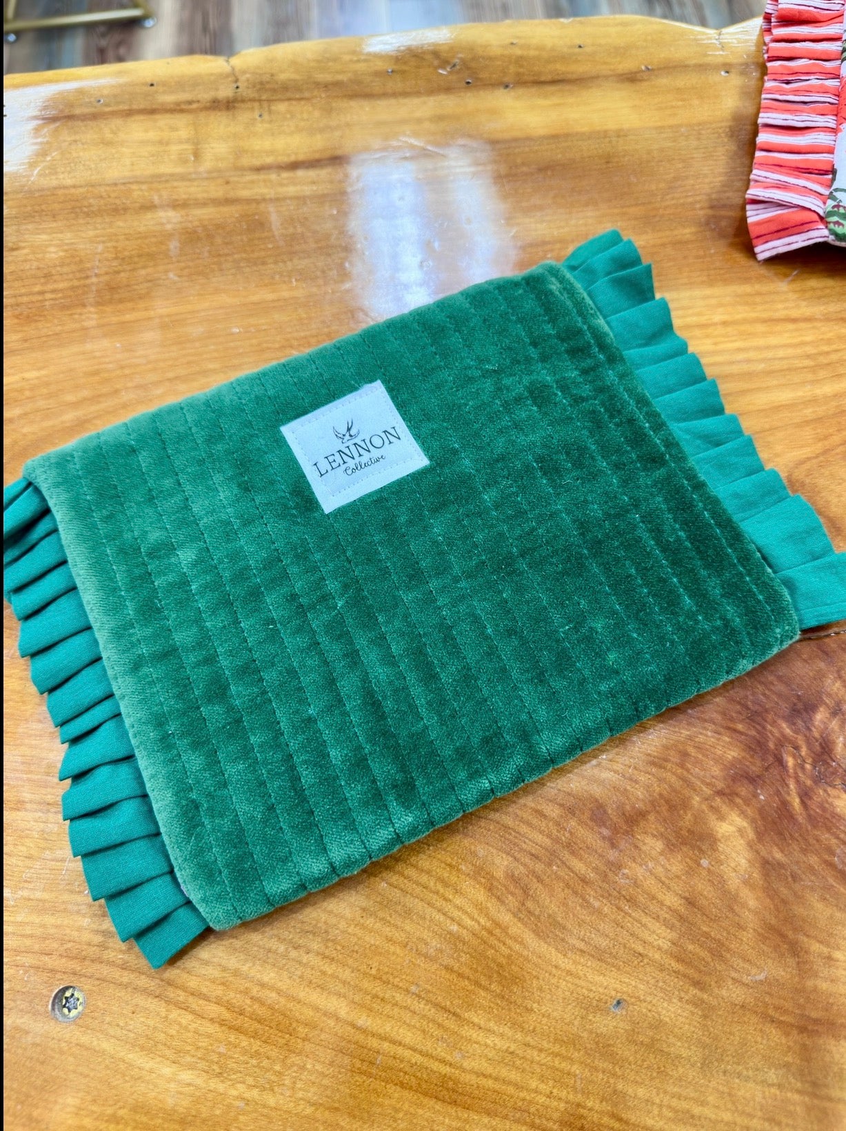 Velvet Green Pouch