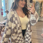 Oversize checkered cardigan