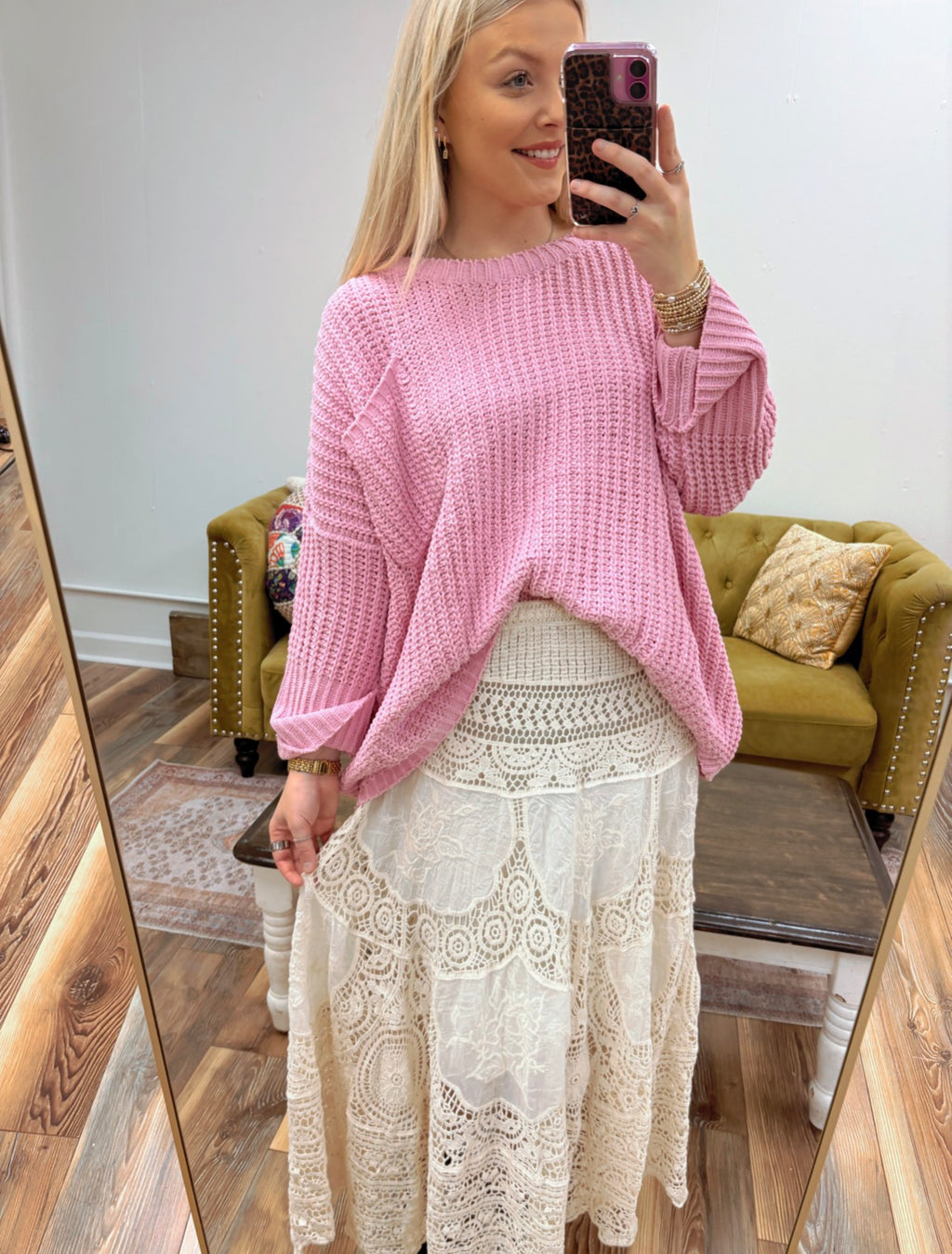 Crochet Cream Maxi Skirt