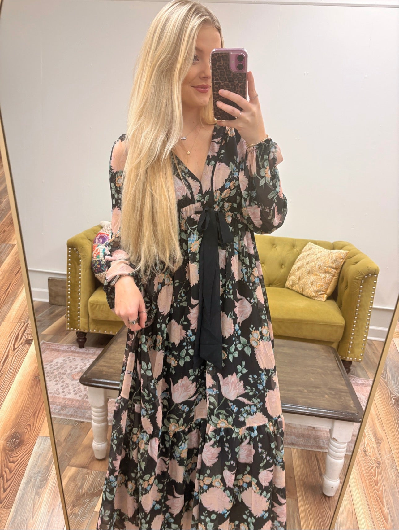 Navy Floral Maxi Dress